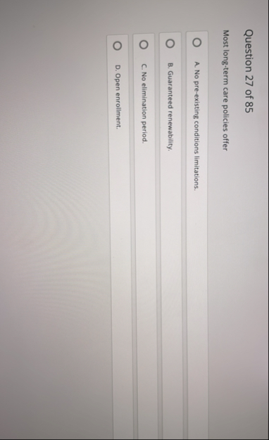 Question 2 7 of 8 5 Most long - term care