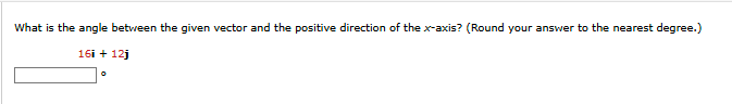 What is the angle between the given vector and