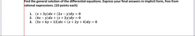 Find the general solution of the differential