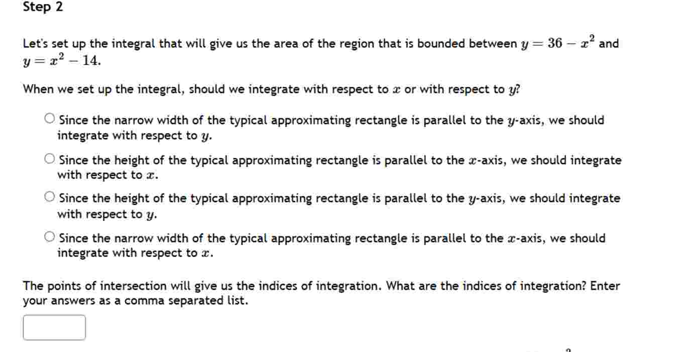 Step 2 Let's set u p the integral that will give