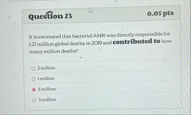 Question 2 3 0 . 0 5 pts It is estimated that