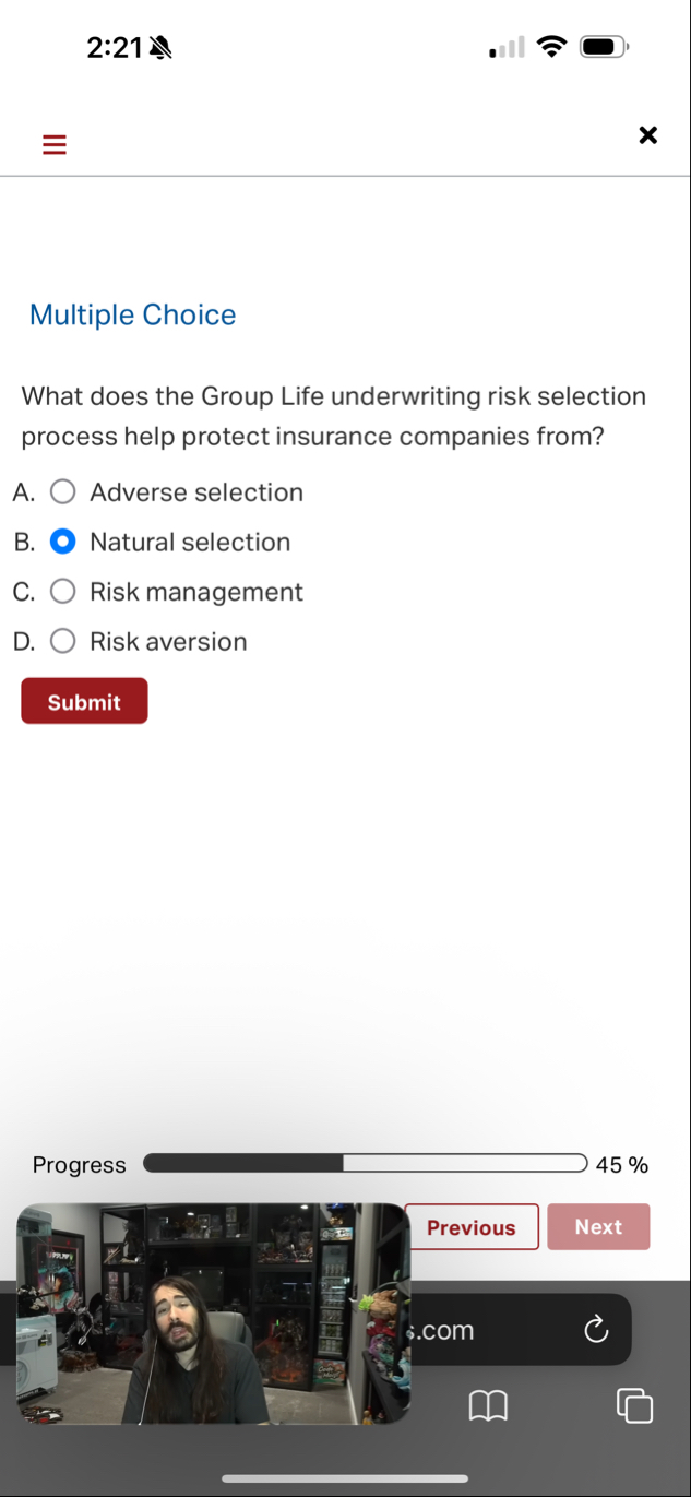 2 : 2 1 Multiple Choice What does the Group Life