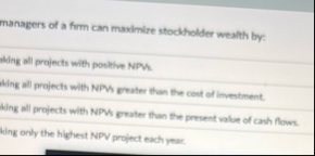 managers of a furm can maximize stockholder