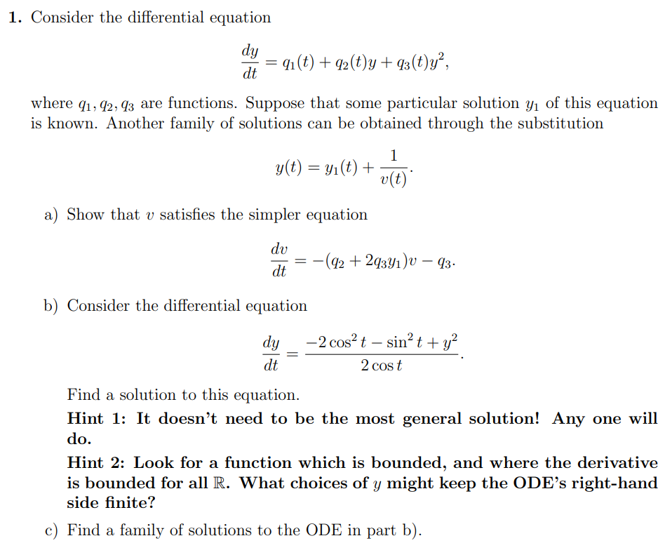 Consider the differential equation d y d t = q 1
