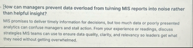 How can managers prevent data overload from