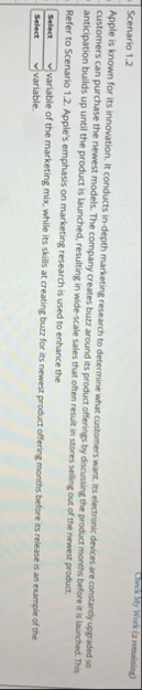 Scenario 1 . 2 CBect My Work ( 2 remaining )