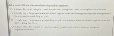 What is the difference between leadership and