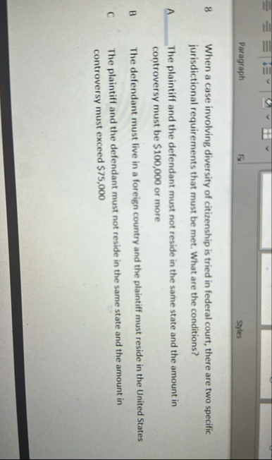 Paragraph 5 2 Styles 8 When a case involving