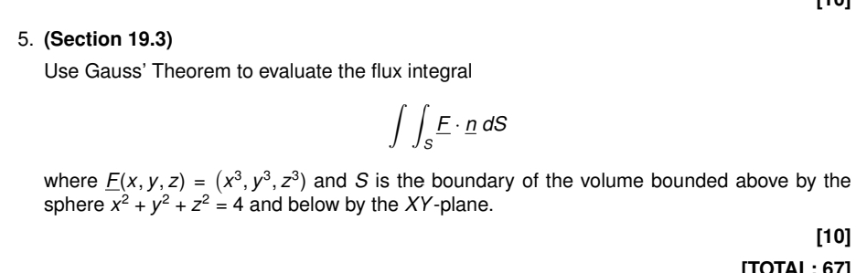 ( Section 1 9 . 3 ) Use Gauss' Theorem to