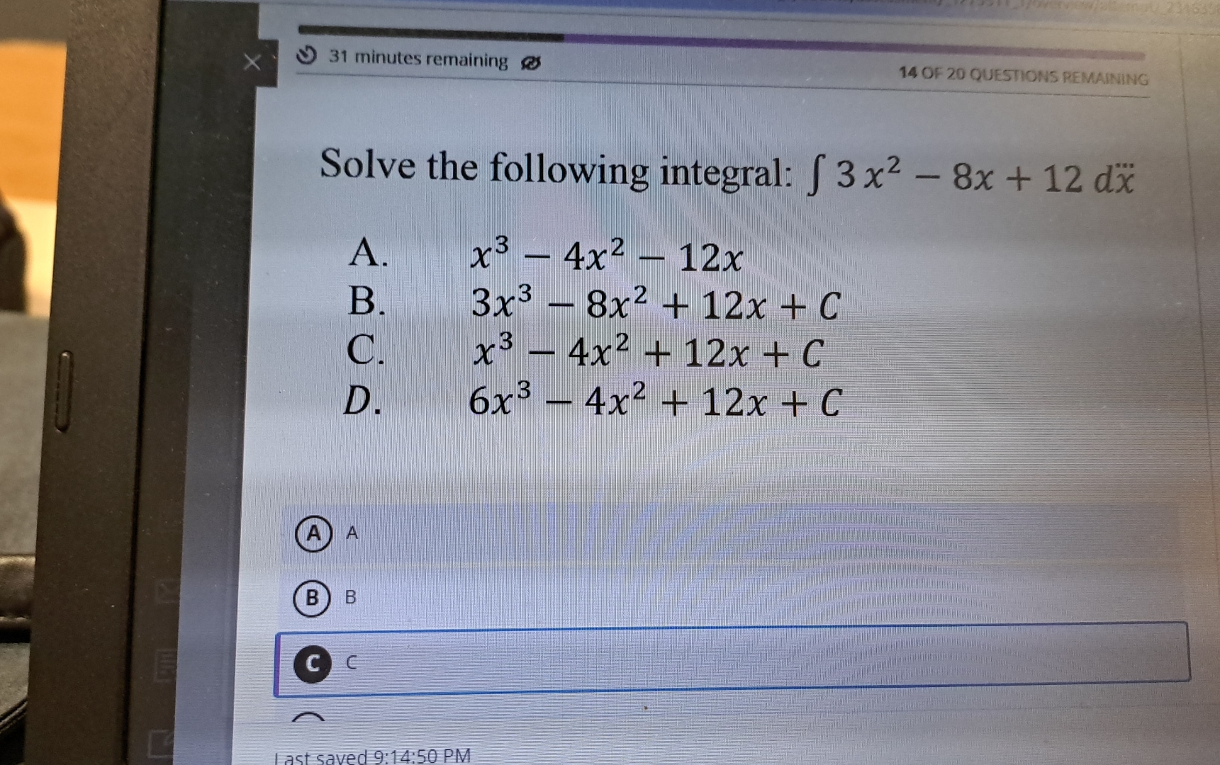 3 1 minutes remaining 1 4 OF 2 0 QUESTIONS