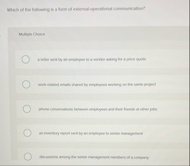 Which of the following is a form of external -