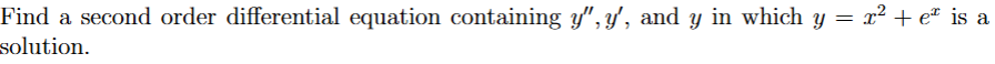 Find a second order differential equation