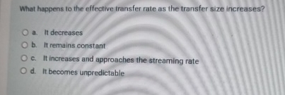 What happens to the effective transfer rate as