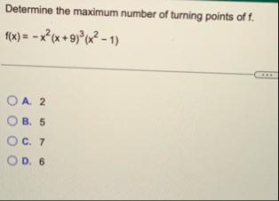 Determine the maximum number of turning points of
