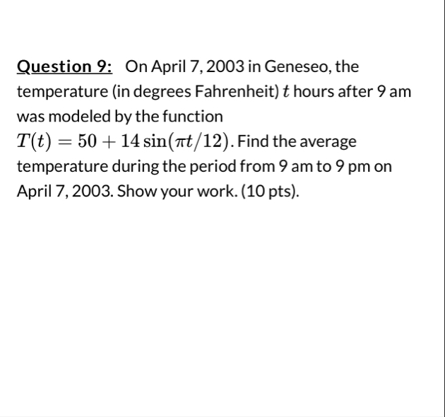 Question 9 : On April 7 , 2 0 0 3 in Geneseo, the