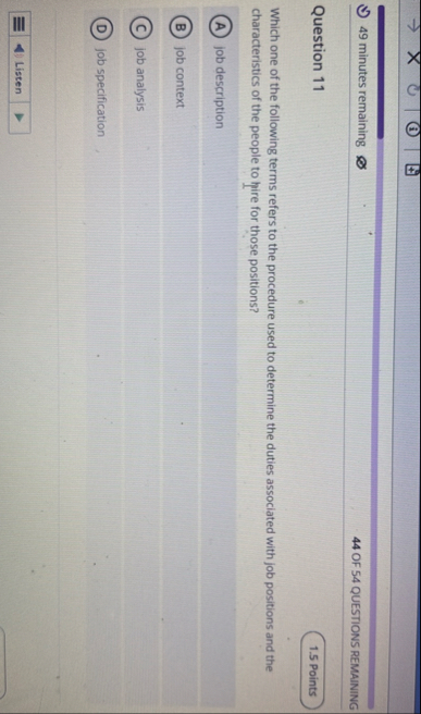 4 9 minutes remaining 4 4 OF 5 4 QUESTIONS