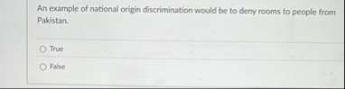 An example of national origin discrimination