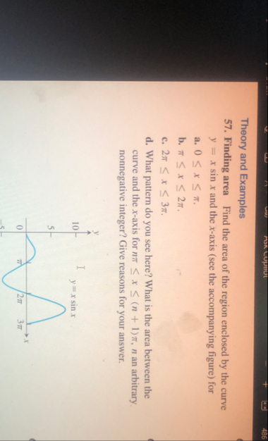 Theory and Examples 5 7 . Finding area Find the