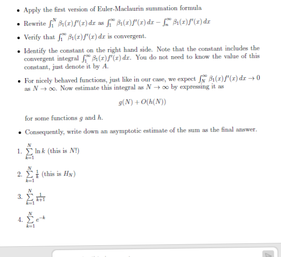 Apply the first version o f Euler - Maclaurin