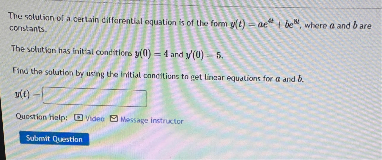 The solution of a certain differential equation