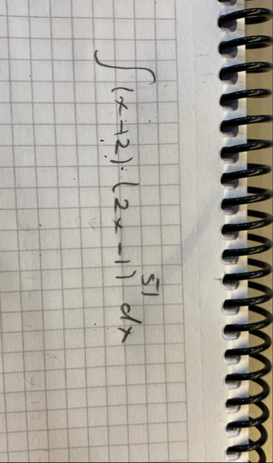 ( x + 2 ) * ( 2 x - 1 ) 5 1 d x