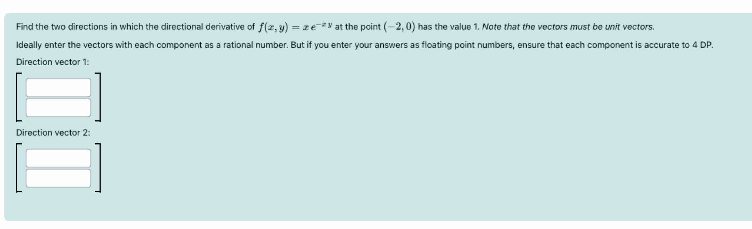 Find the two directions in which the directional