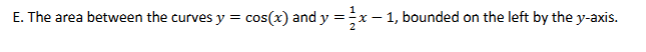 E . The area between the curves y = c o s ( x )