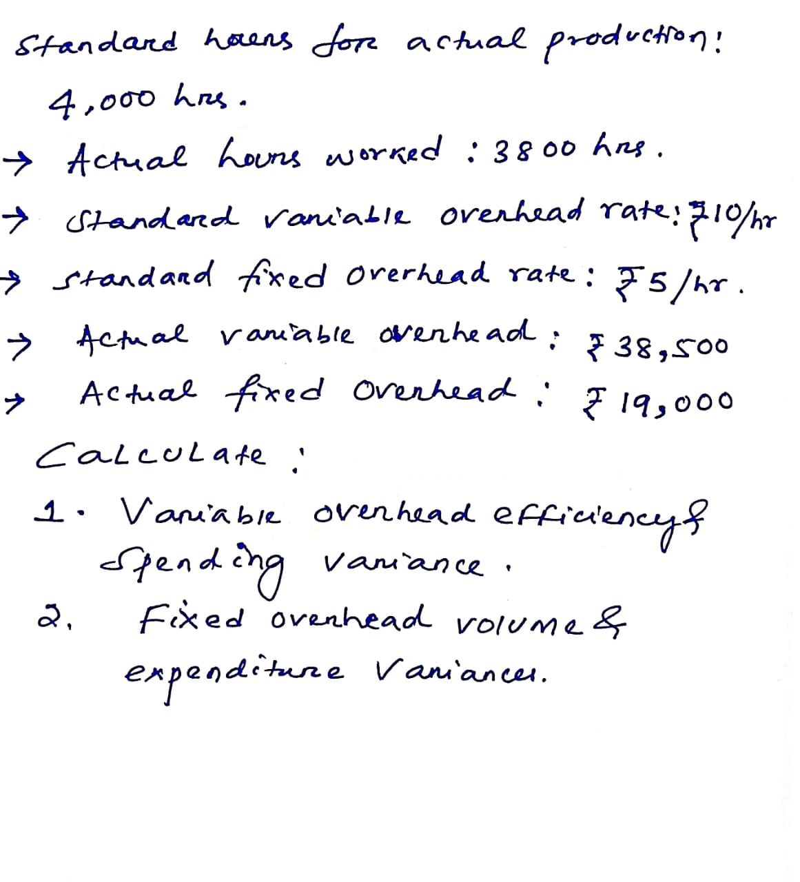 Accounting Standard houns for actual production: