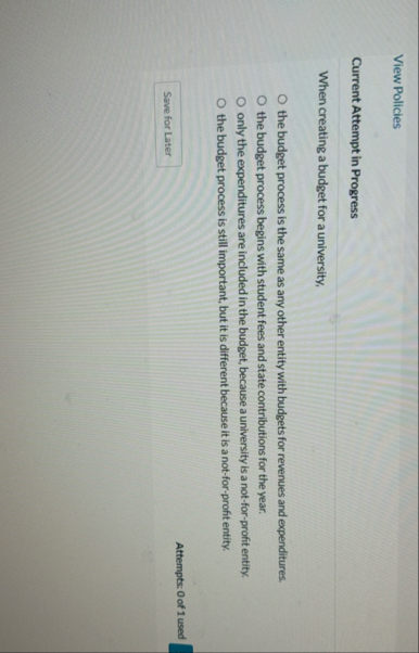 View Policies Current Attempt in Progress When