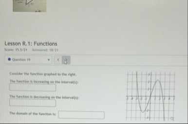 Lesson R . 1 : Functions Scores 1 5 . 5 / 2 1