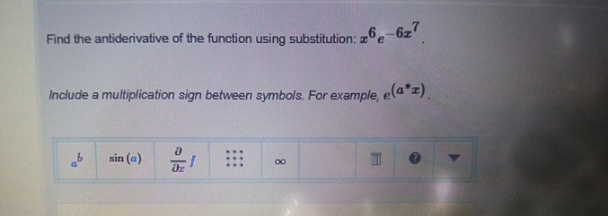 Find the antiderivative of the function using