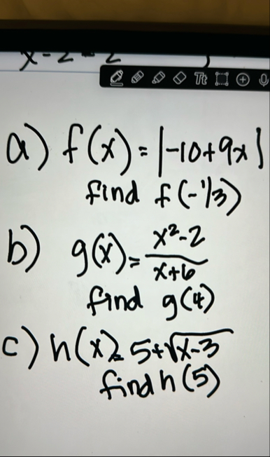 a ) f ( x ) = | - 1 0 9 x | find f ( - 1 3 ) b )