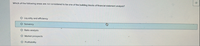 Which of the following areas are not considered