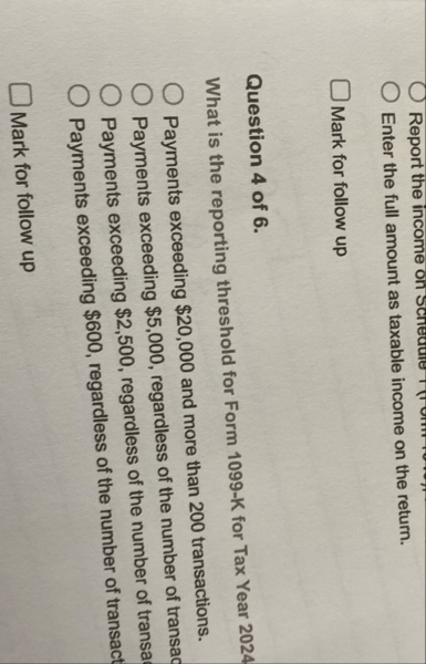 Report the income on screaure Enter the full