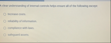 A clear understanding of internal controls helps