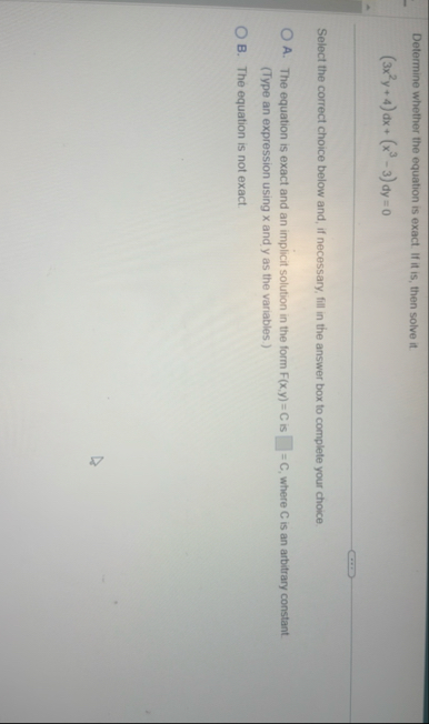 Determine whether the equation is exact. If it is