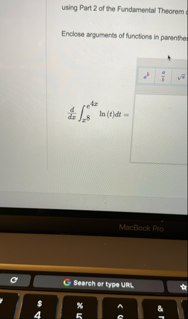 using Part 2 of the Fundamental Theorem Enclose
