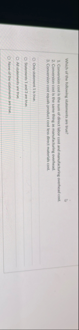 Which of the following statements are true?