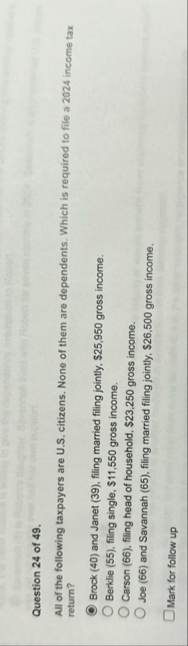 Question 2 4 of 4 9 . All of the following