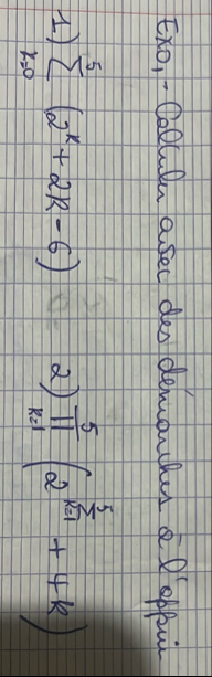 Exo, - Calculer avec des demarches a l appui k =