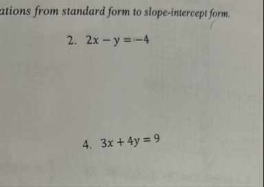 ations from standard form to slope - intercept