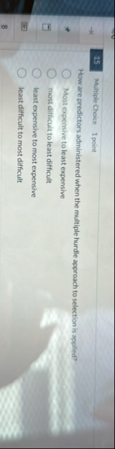 1 5 Multiple Choice 1 point How are predictors