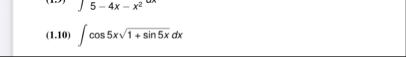( 1 . 1 0 ) c o s 5 x 1 s i n 5 x 2 d x