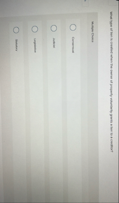 What type of lien is created when the owner of
