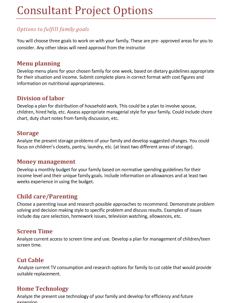 The Consultant Project is designed to guide the