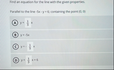 Find an equation for the line with the given