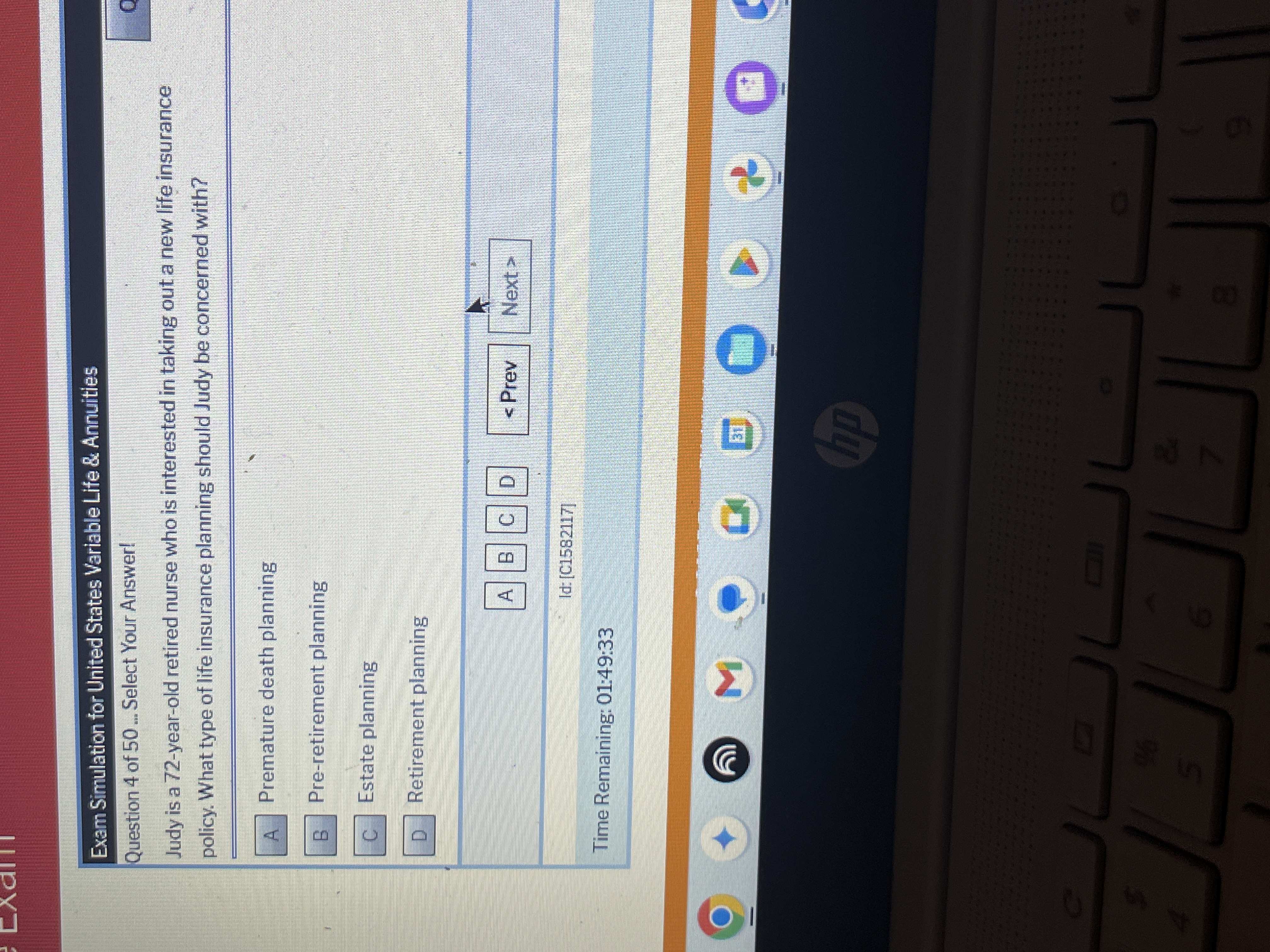 Exam Simulation for United States Variable Life \