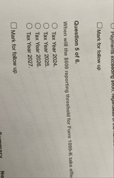 Payments exceeding $ 0 0 0 , Mark for follow up