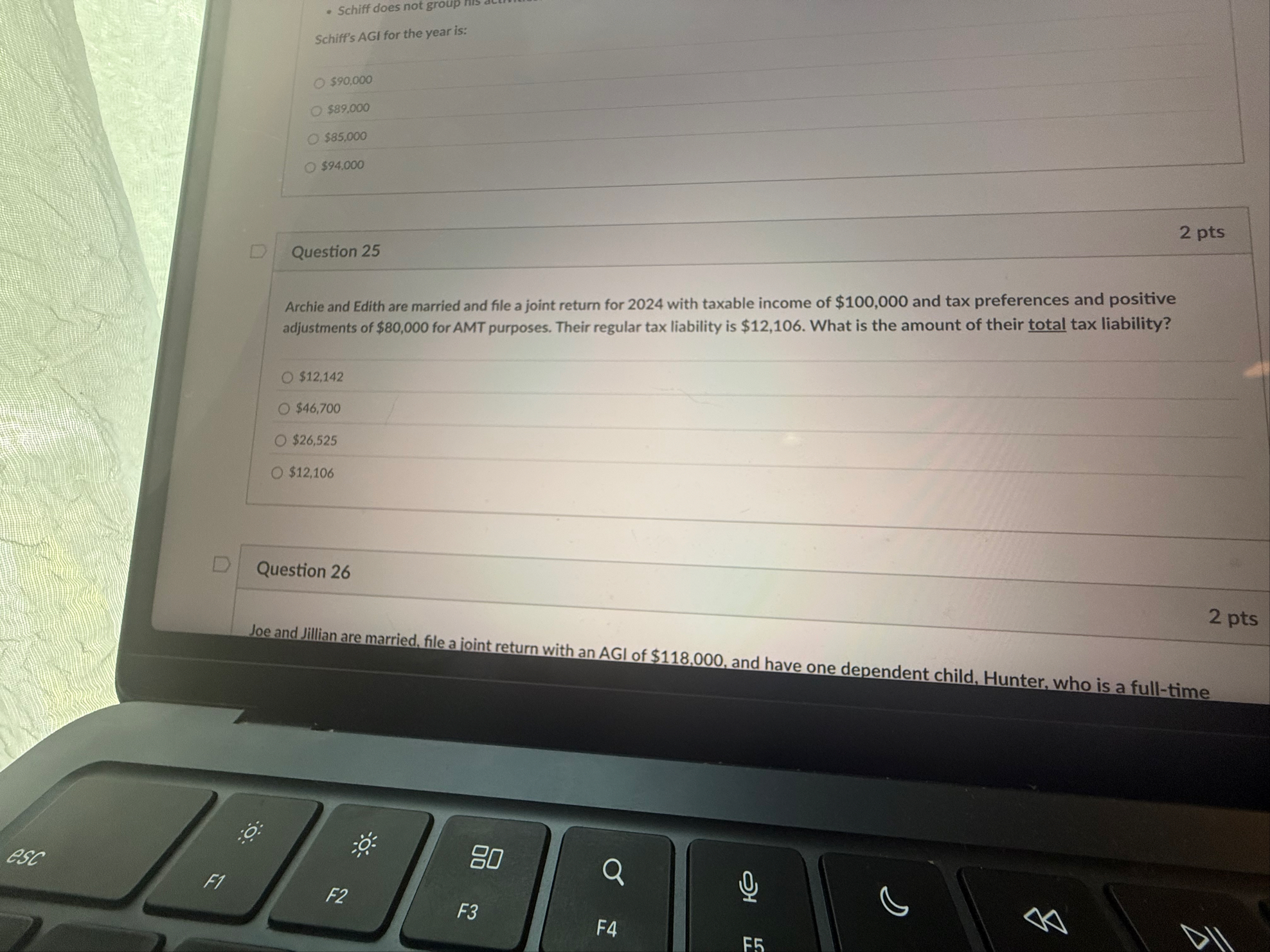 Schiff does not group Schiff's AGI for the year