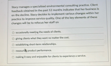 Stacy manuges a specialized environmental